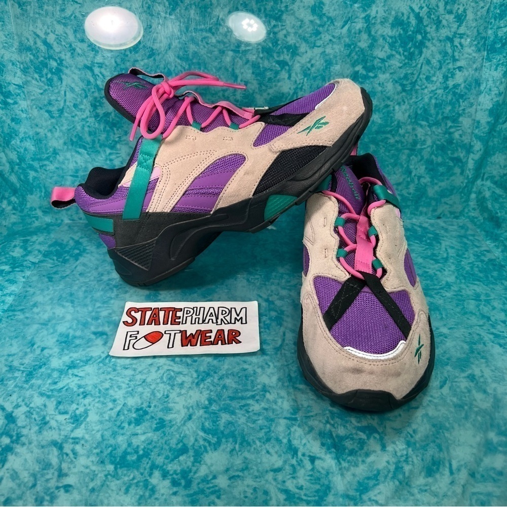 Reebok Aztrek 96 Adventure Beige Purple Men’s Low Top Retro Athletic Shoes Size